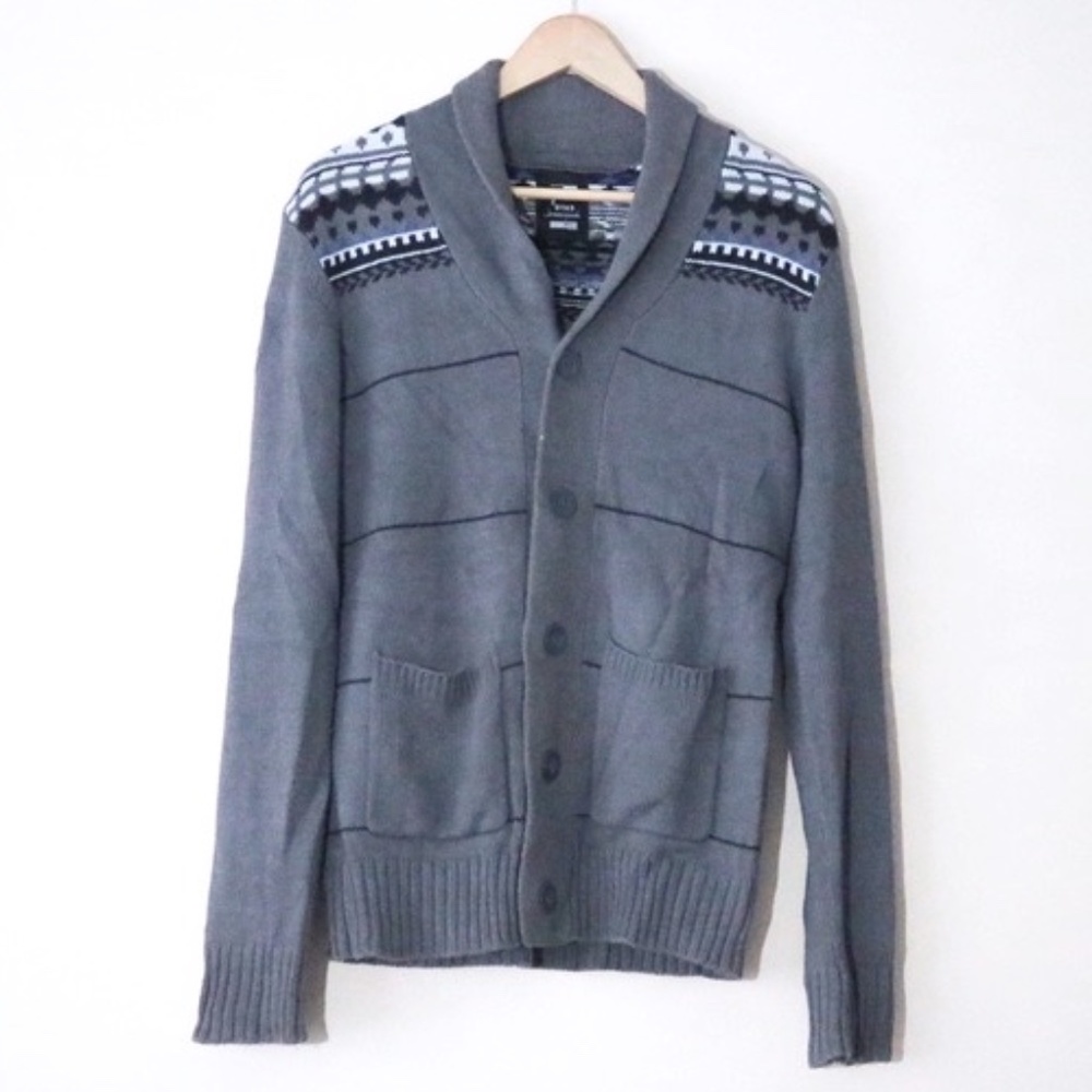 Grey Tribal Knitted Cardigan